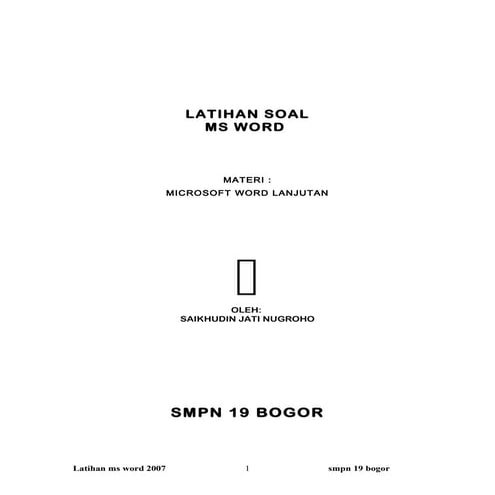 Latihan soal word 2007