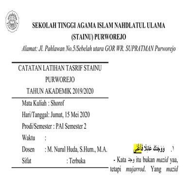 Latihan Tasrif LATIHAN TASHRIF - CATATAN.pdf