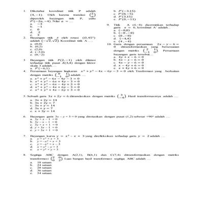 Latihan transformasi geometri