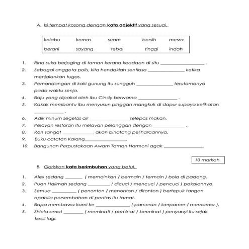 Latih tubi bm cuti hari raya aidilfitri