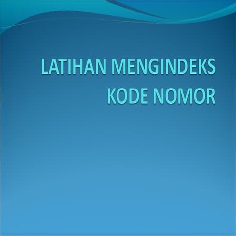 Lati mengindeks kode decimal & terminal digit 2013