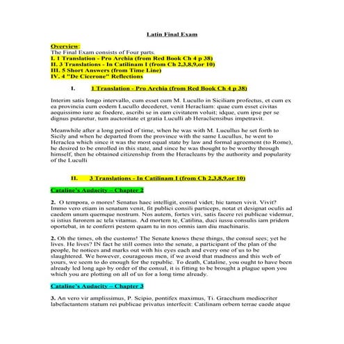 Latin Final Exam Study Guide | DOC