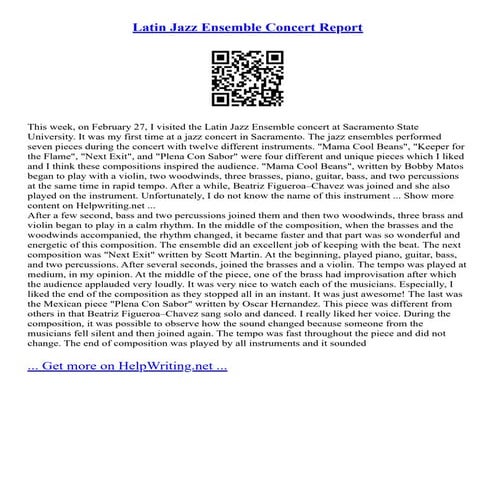 Writing sample - music | PDF