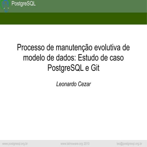 Versionamento de modelo de dados com PostgreSQL
