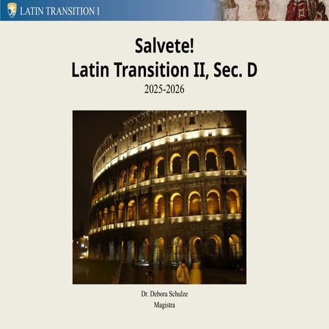 Latin Transition II Orientation used for Latin Class | PPTX