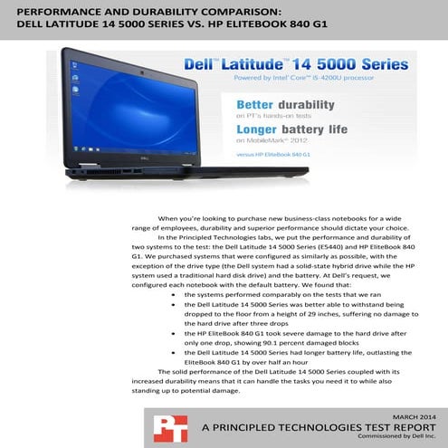 Performance and durability comparison: Dell Latitude 14 5000 Series vs. HP El...