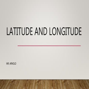 Latitude and Longitude 