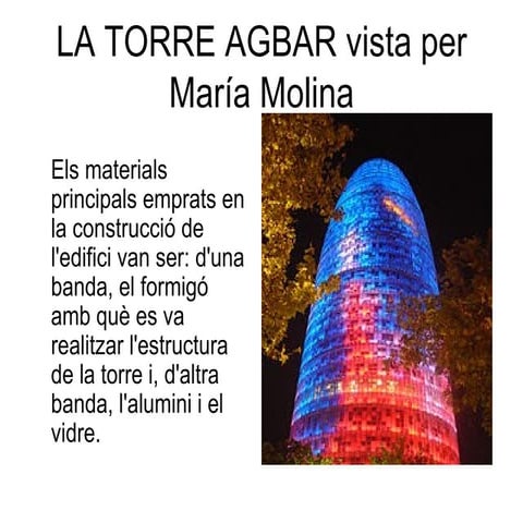 La torre agbar vista per maría molina | PPT