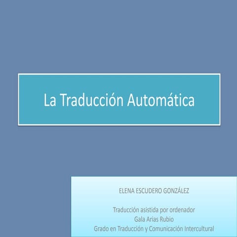 La  Traducción  Automática