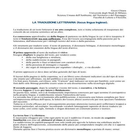 La traduzione letteraria PDF