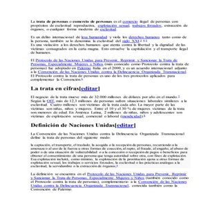 La trata de personas o comercio de ...