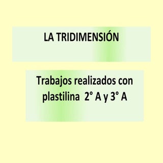 La tridimensión. Plástica
