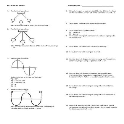 Lat soal pat kls 8 th 2018