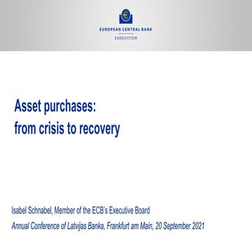 Isabel Schnabel, Asset purchases: from crisis to recovery