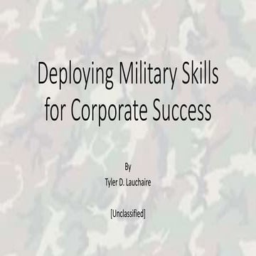 Deploying Military Skills for Corporate Success