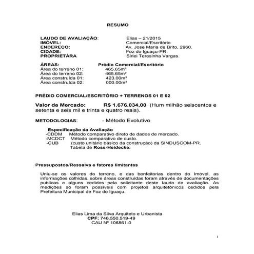  Avalição e Laudo da Sirlei Aparecida Vargas