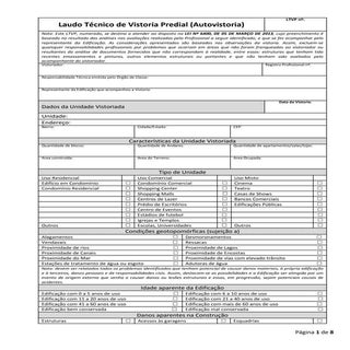 Laudo de técnico de vistoria predial