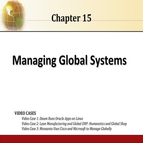MIS-CH15: Managing Global Systems