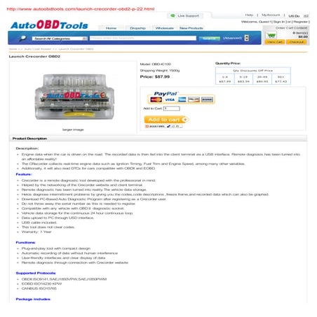 Launch crecorder obd2