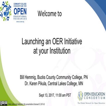 Launching An OER Initiative at Your Institution