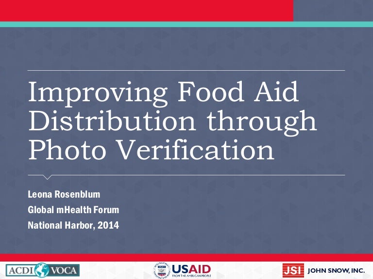 Improving Food Aid Distribution through Photo Verification