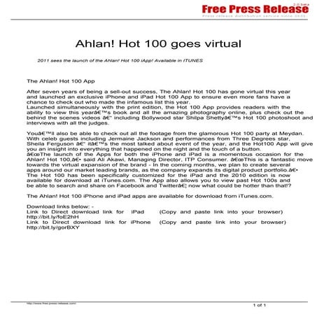 Launch of ahlan hot 100 app