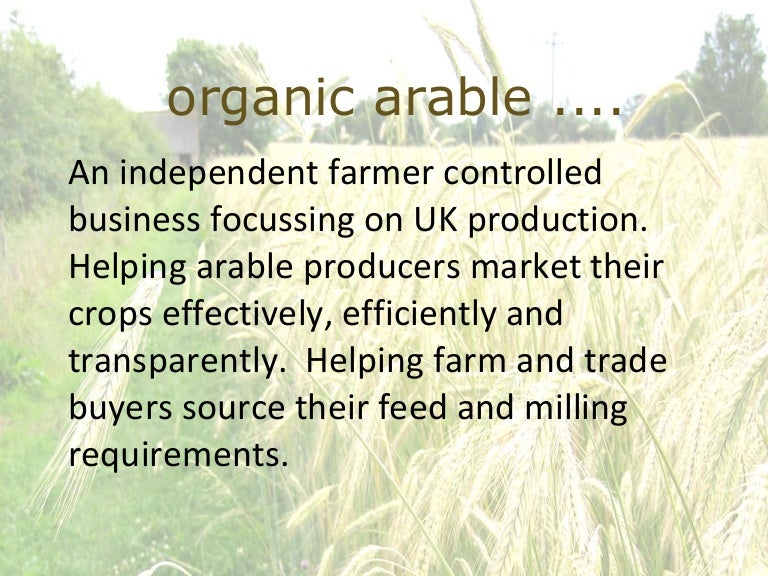 An introduction to Organic Arable