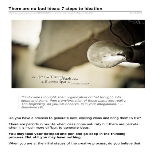 There are no bad ideas: 7 steps to ideation