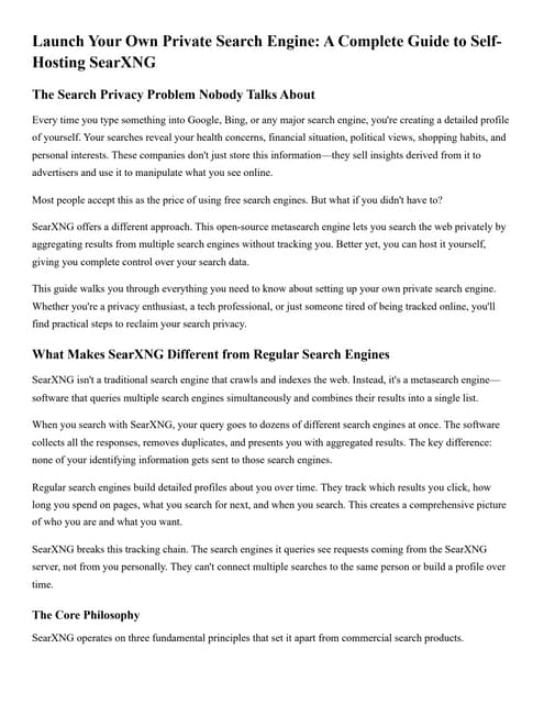 Launch Your Own Private Search Engine_ A Complete Guide to Self-Hosting SearX...