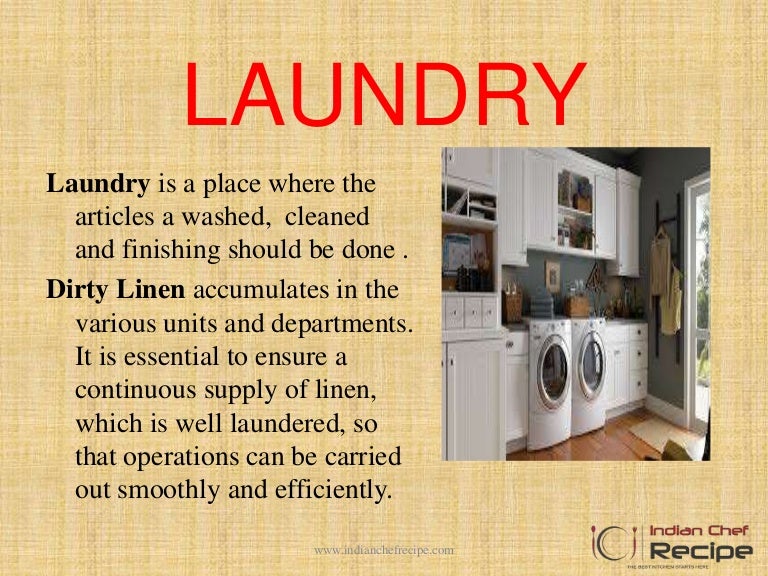 LAUNDRY OPERATIONS IN HOUSE KEEPING