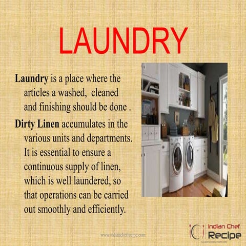 LAUNDRY OPERATIONS IN HOUSE KEEPING