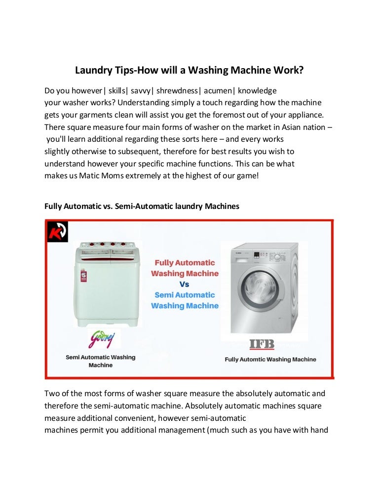 Laundry tips how will a washing machine work