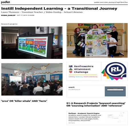 Instill Independent Learning - a Transitional Journey