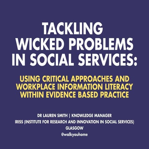 Using principles of evidence based practice, critical pedagogy and workplace ...