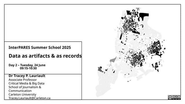 Data as artifacts and as records - I Trust AI SUmmer School 2025