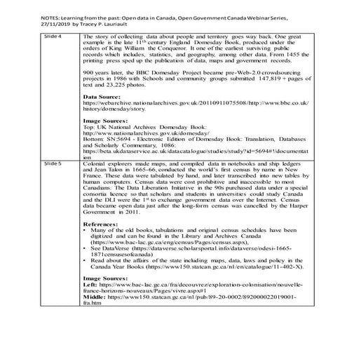 NOTES: Learning from the past: Open data in Canada Open Government Canada Web...
