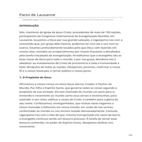 Lausanne.org pacto de lausanne