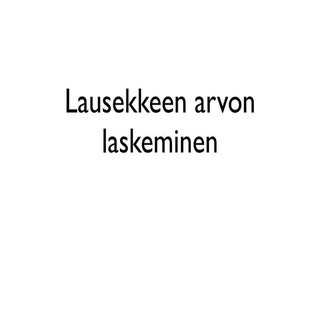 Lausekkeen arvo