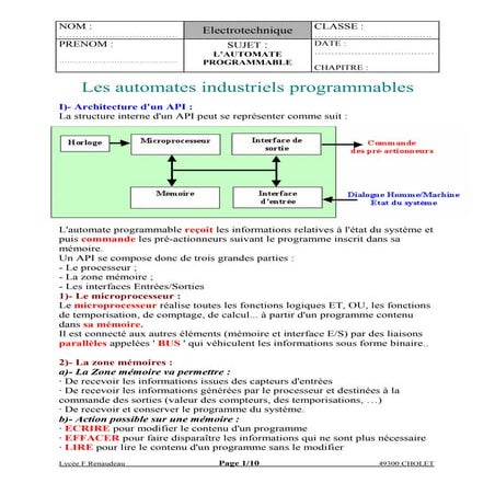 L'automate programmable - www.cours-online.com