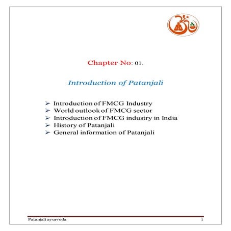 Final report of patanjali ayurveda