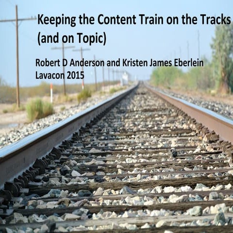 Keeping the Content Train on the Tracks (and on Topic)