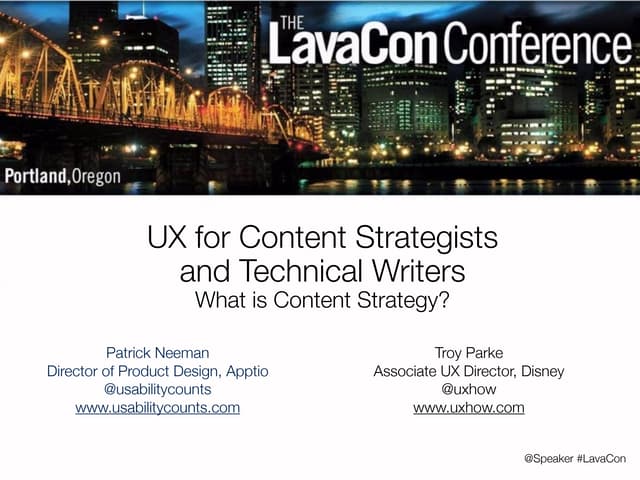 Lavacon: What Is Content Strategy?