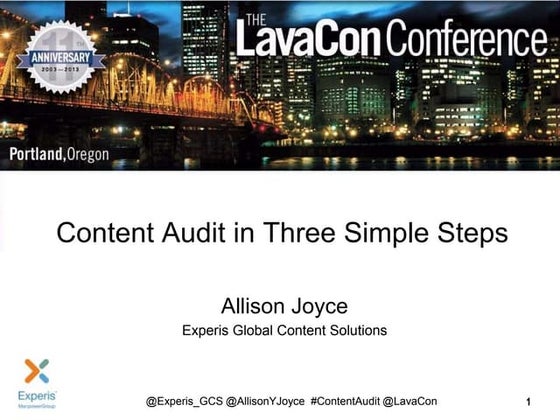 LavaCon 2013 Content Audit in Three Simple Steps