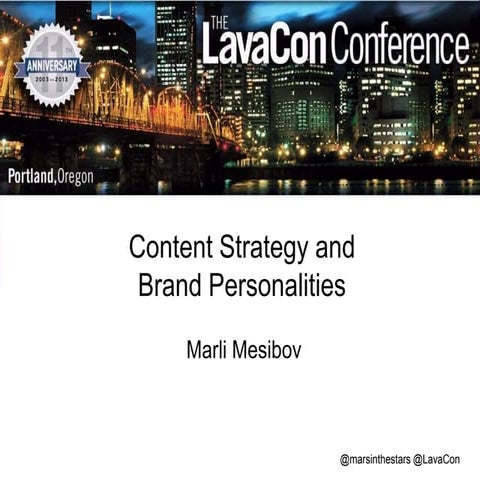 LavaCon - Content Strategy and Brand Personalities