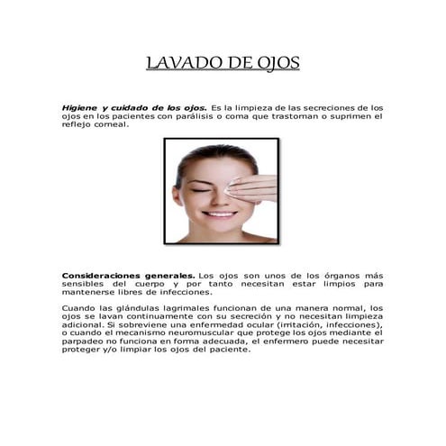 LAVADO DE OJOS