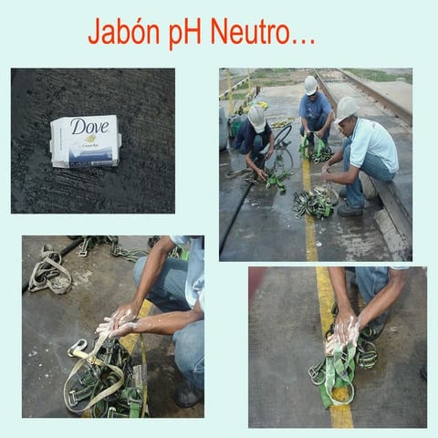 Lavado eslingas jabon ph neutro