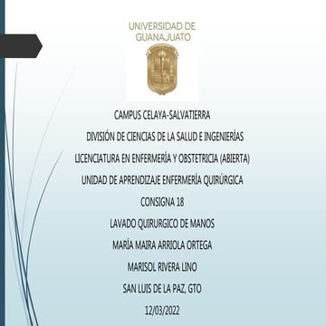 LAVADO QUIRURGICO DE MANOS .