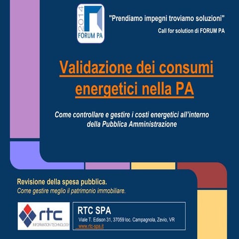La validazione dei consumi energetici nella Pubblica Amministrazione 