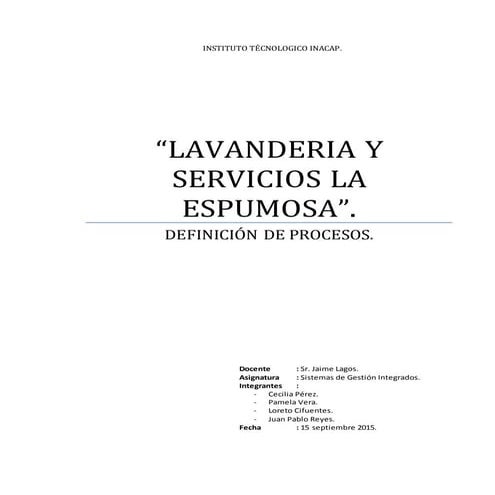 Lavanderia y servicios la espumosa.