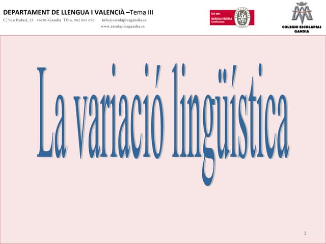 La variació lingüística